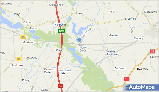mapa Nowy Dwór, Nowy Dwór gmina Kowalewo Pomorskie na mapie Targeo